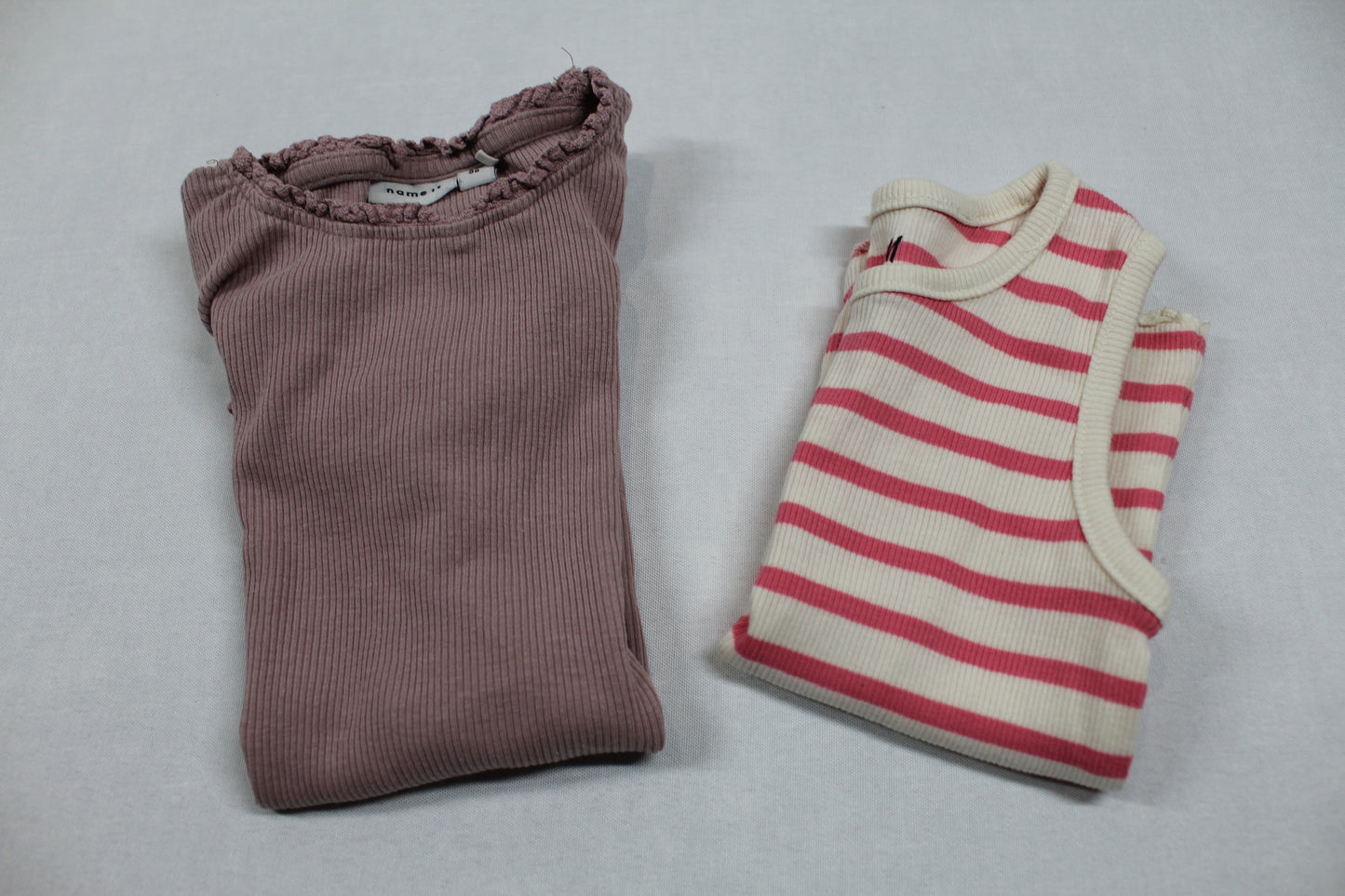 Set Gestreiftes Shirt Uni T-Shirt Mädchen 96/104