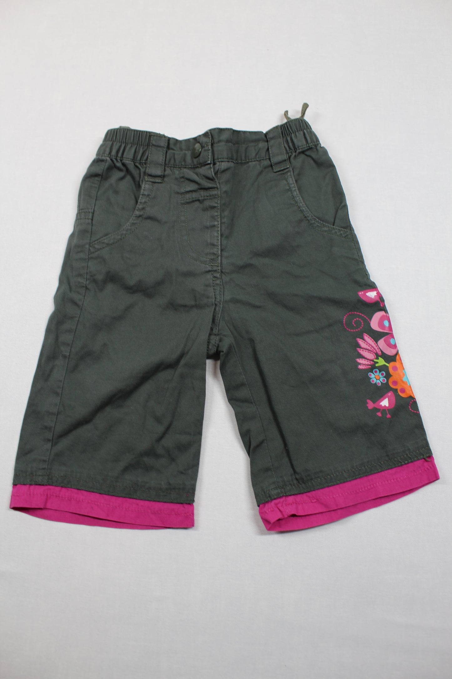 Set Bodys Uni Gestreift Kurze Hose Grün Mädchen 68