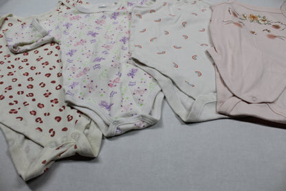Viererset Bodys verschiedene Farben Motiv  Mädchen 86/92