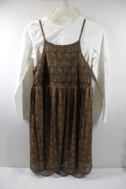 Leichte Sommerkleidung , Kleid kombiniert Langarmshirt sehr gefragt Mädchen 146/152