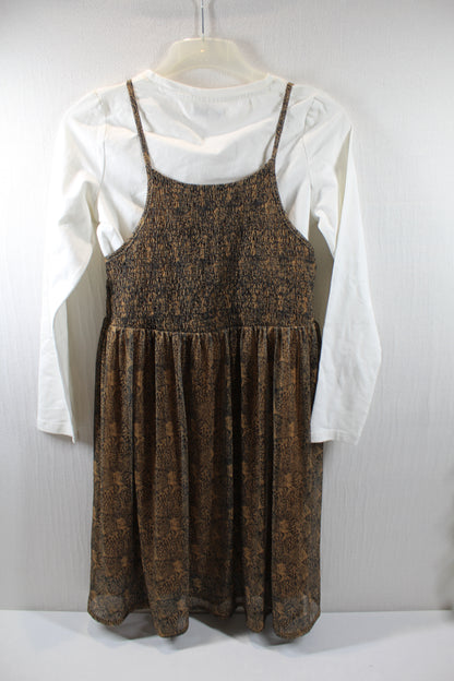 Leichte Sommerkleidung , Kleid kombiniert Langarmshirt sehr gefragt Mädchen 146/152