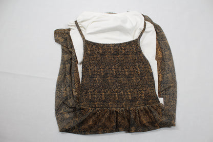 Leichte Sommerkleidung , Kleid kombiniert Langarmshirt sehr gefragt Mädchen 146/152