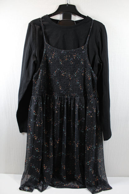 Sommerkleid mi Langarmshirt Schwarz Mädchen, sehr gefragt 158/164