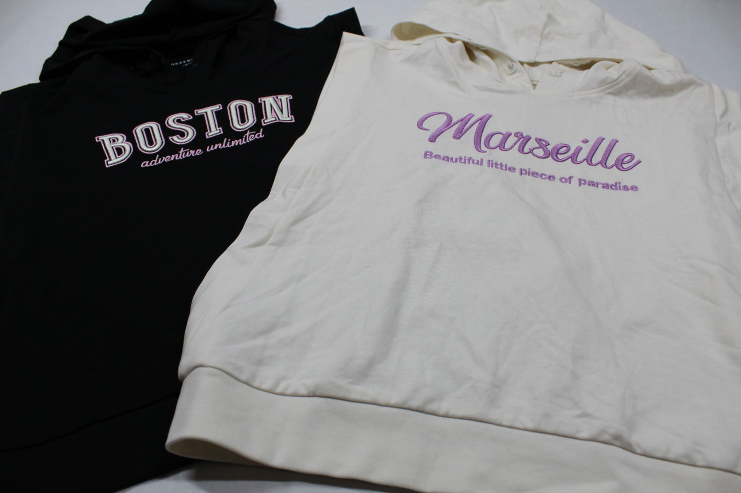 Set T-Shirt Kapuze schwarz weiß Mädchen A-Ware 158/164