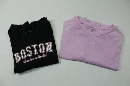 Set lila T-Shirt schwarzes T-Shirt Kapuze Mädchen Better Quality 158/164