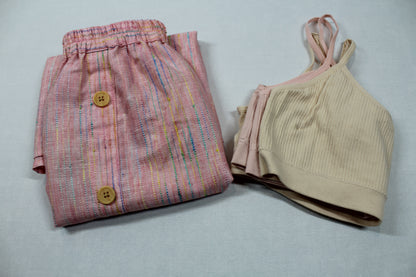 Set rosa Rock Uni Tops Mädchen A-Ware 158/164
