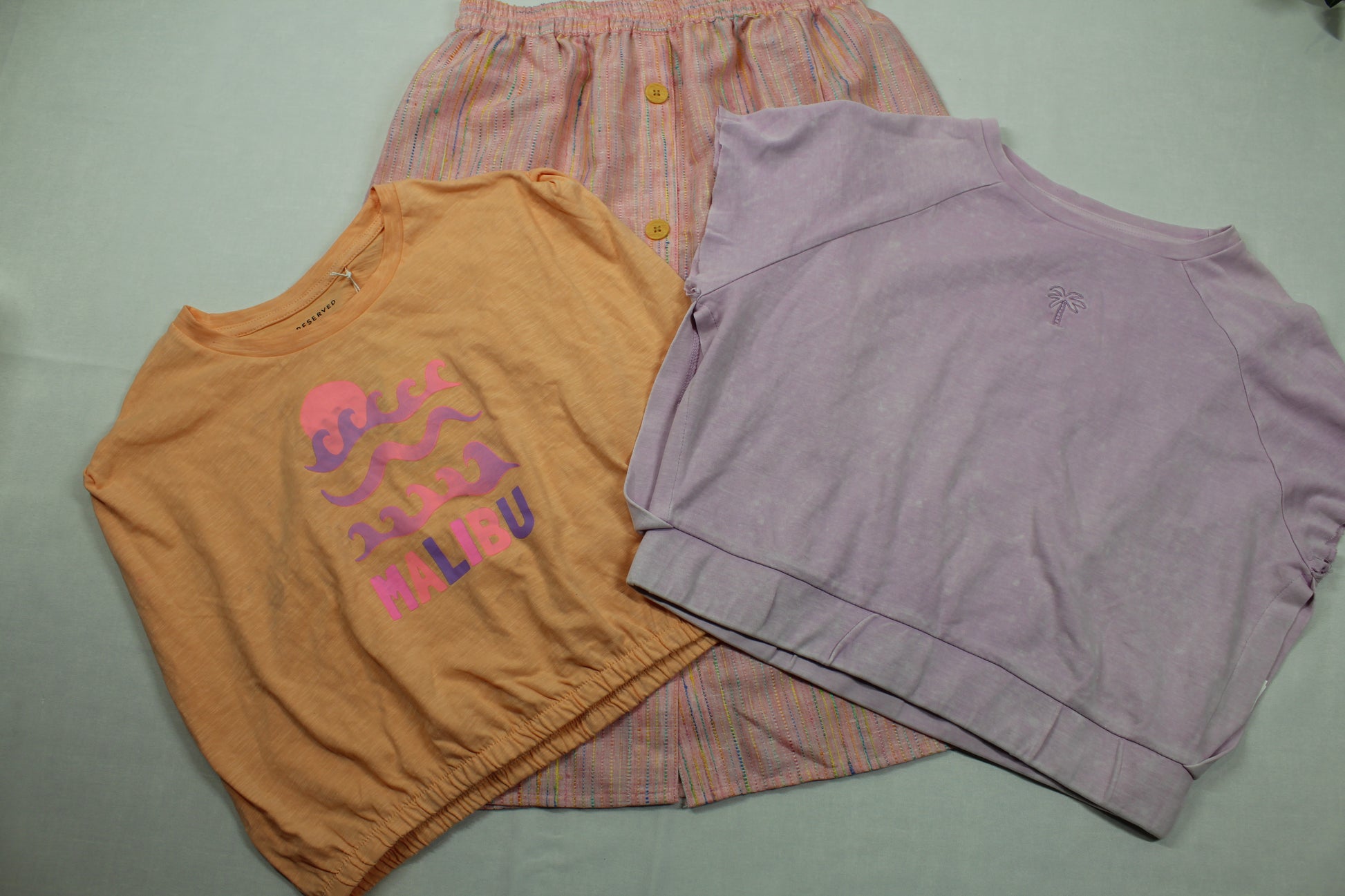 Set rosa Rock Uni orange lila T-Shirts Mädchen 158/164 A-Ware