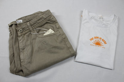 Sommerset kurze beige Jeans T-Shirt weiß Jungs Better Quality 158/164