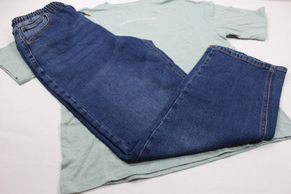 Jungen Set 158/164 – Bluejeans + T‑Shirt hellgrün – A‑Ware