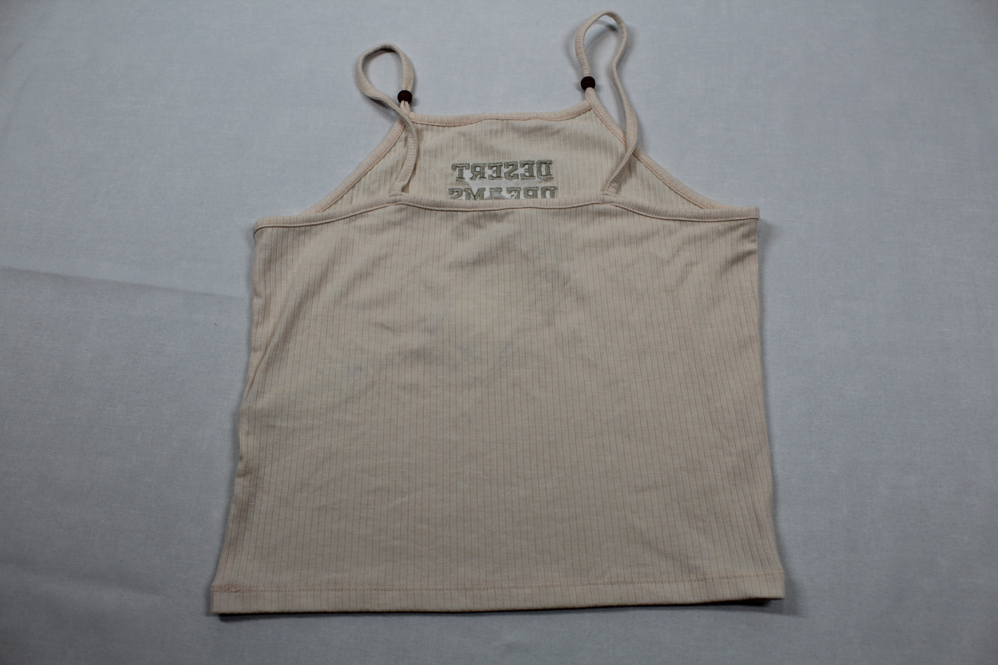 Set kurze schwarze Hose Lederoptik träger Top beige Mädchen A-Ware 158/164