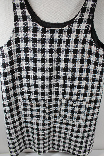 Schwarzweiß kariertes Kleid Mädchen Better Quality 158/164