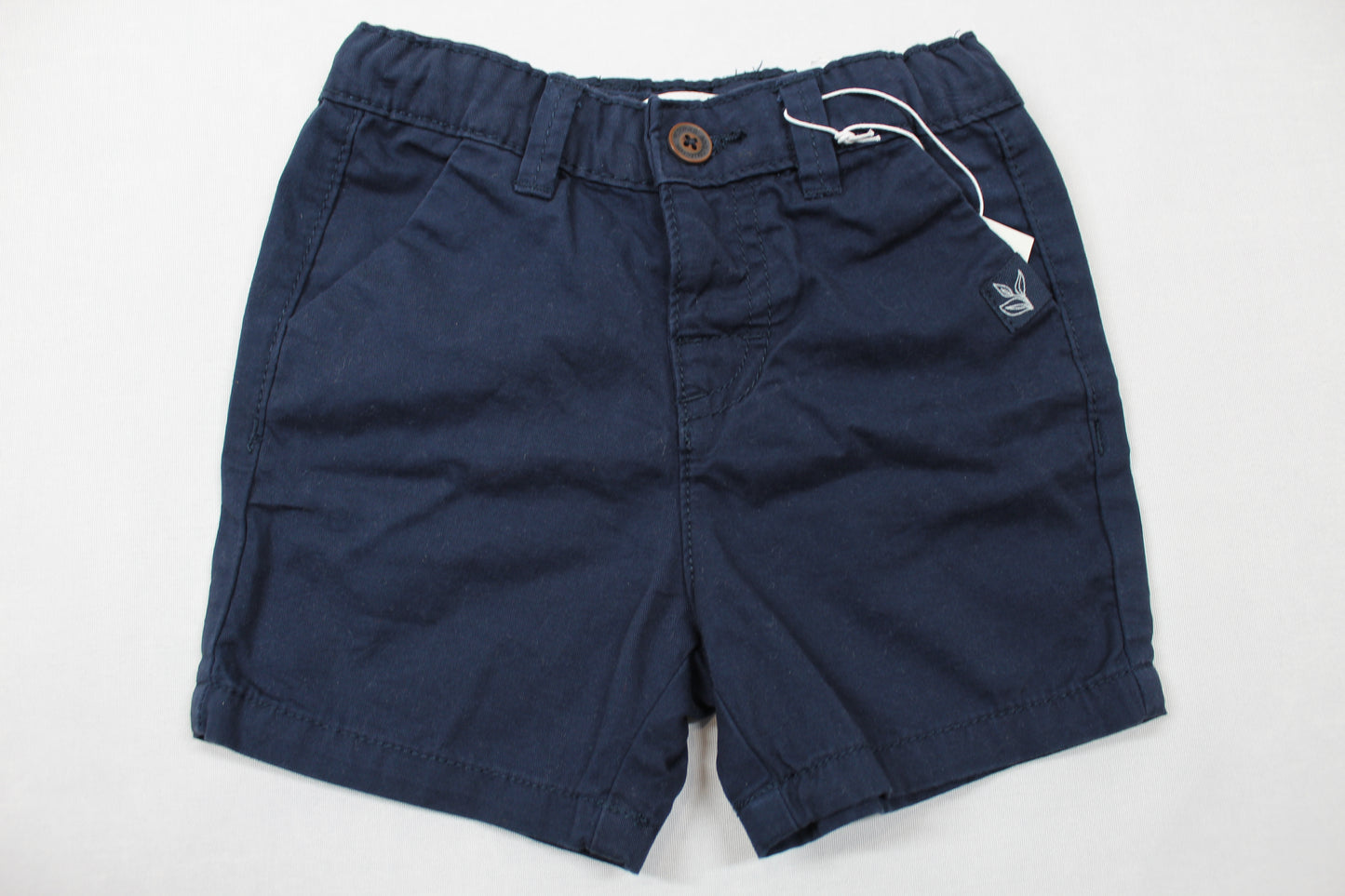 Set kurze dunkelblaue Hose Weiß kariertes Langarm Hemd Jungs A-Ware 74/80