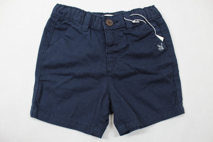 Set kurze dunkelblaue Hose Weiß kariertes Langarm Hemd Jungs A-Ware 74/80