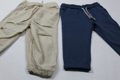 Set leichte beige Hose blaue Jogginghose Jungs 74/80 A-Ware