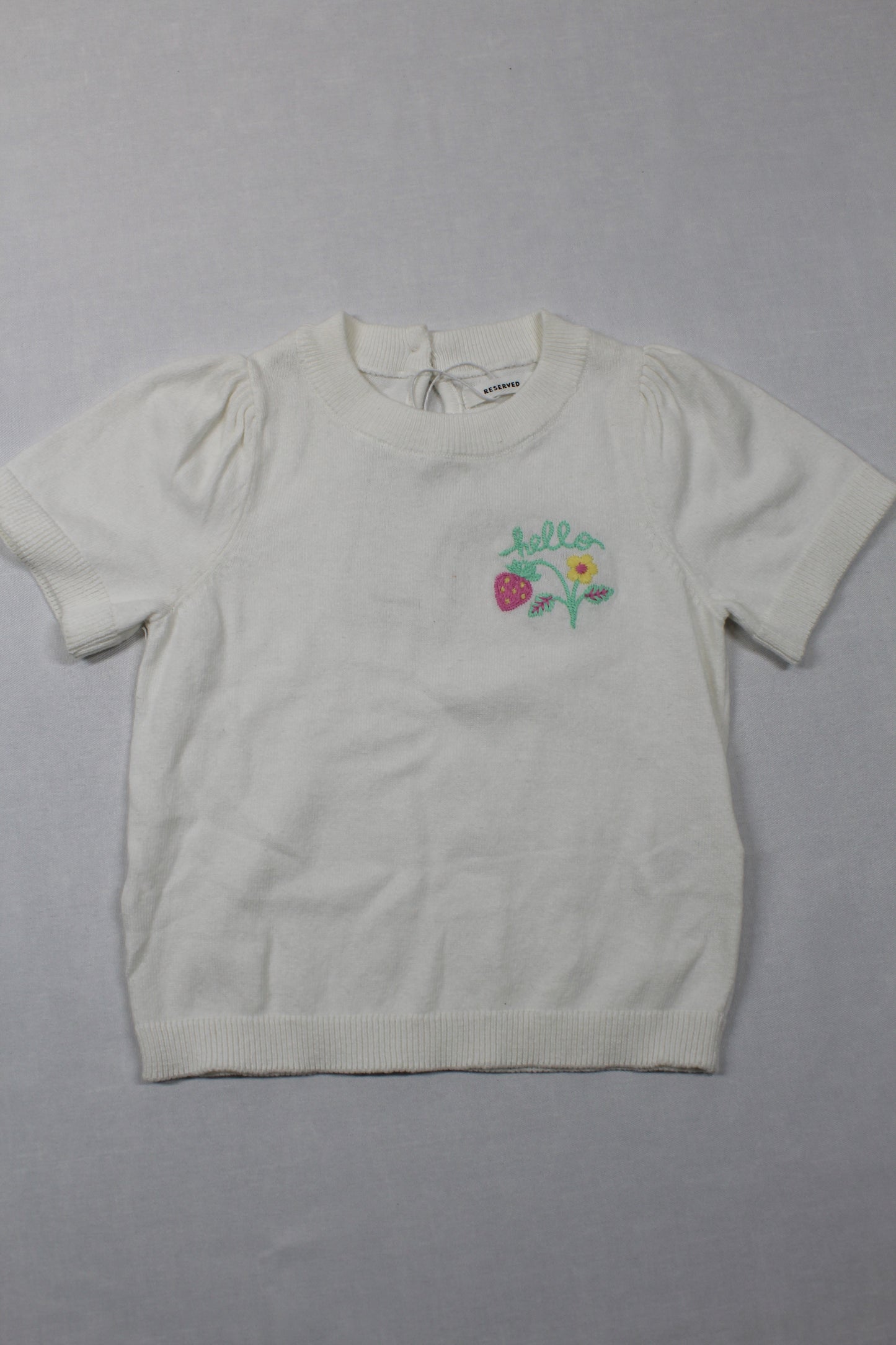 Set weißes T-Shirt Motiv Jeansweste kurz A-Ware Sommer Kids 74/80 Mädchen