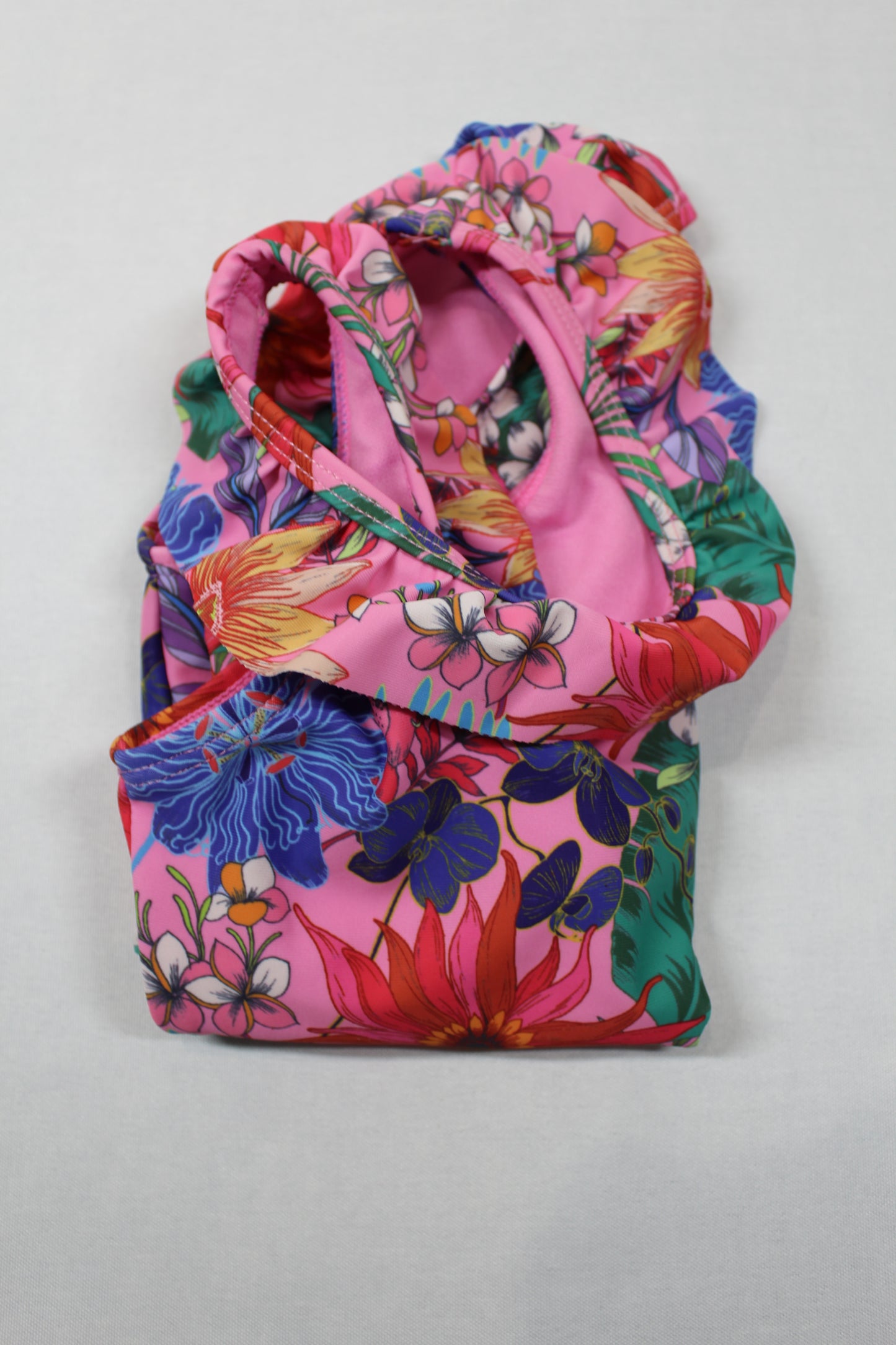 Badeanzug verspielt Farbenbunt Blumenmuster Mädchen Sommer Kids A-Ware 86/92
