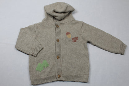 Set warme Strickweste Kapuze beige schwarze Jeans Kalte Tage Jungs 68/74 A-Ware