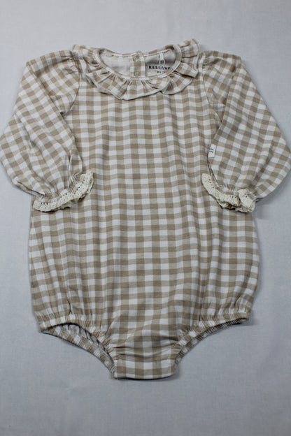 Set Body kariert Jeansweste braune Jogginghose Mädchen A-Ware Sommer Kids 74/80