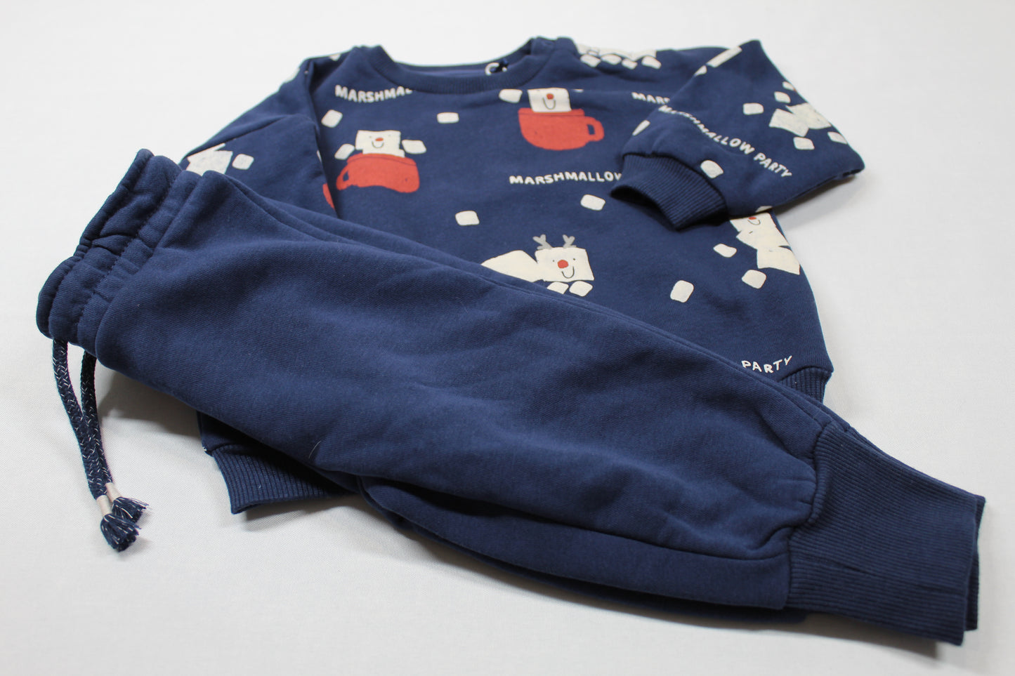 Set Jogginganzug dunkelblau Motiv Jungs Kalte Tage A-Ware 74/80