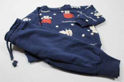 Set Jogginganzug dunkelblau Motiv Jungs Kalte Tage A-Ware 74/80