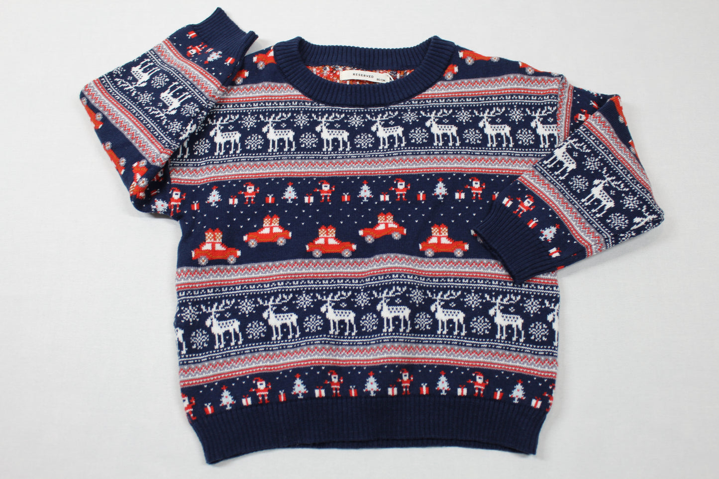 Set Body dunkelblau Motiv Pullover Weihnachtlich Jungs Kalte Tage A- Ware 80/86