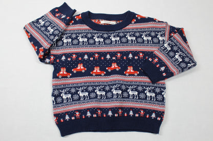 Set Body dunkelblau Motiv Pullover Weihnachtlich Jungs Kalte Tage A- Ware 80/86