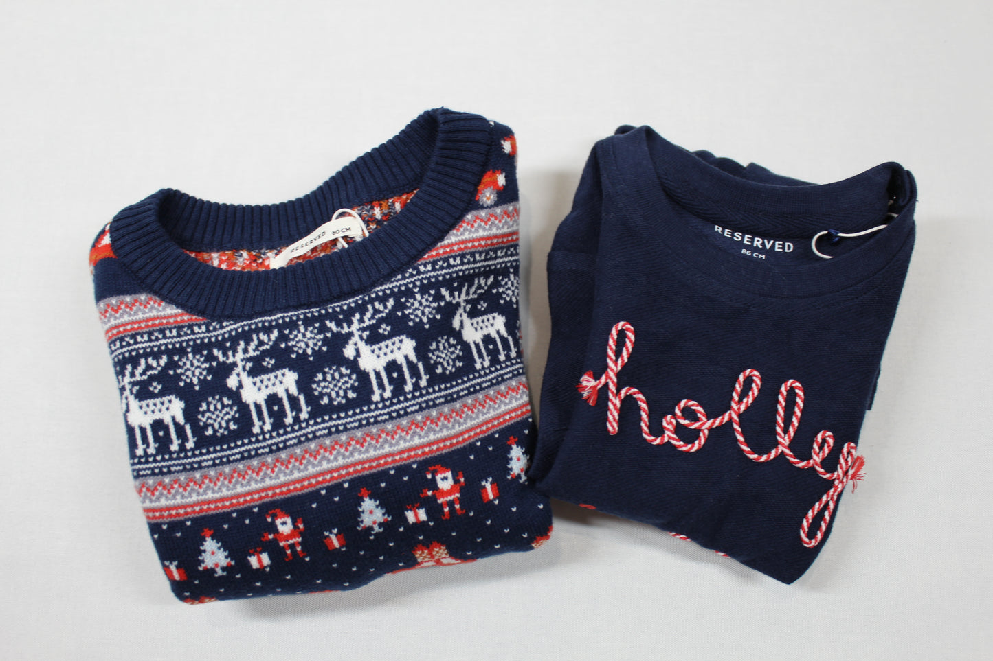 Set Body dunkelblau Motiv Pullover Weihnachtlich Jungs Kalte Tage A- Ware 80/86