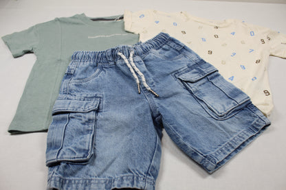 Set 2 T-Shirts kurze Bluejeans Sommerware A-Ware Jungs 98/104