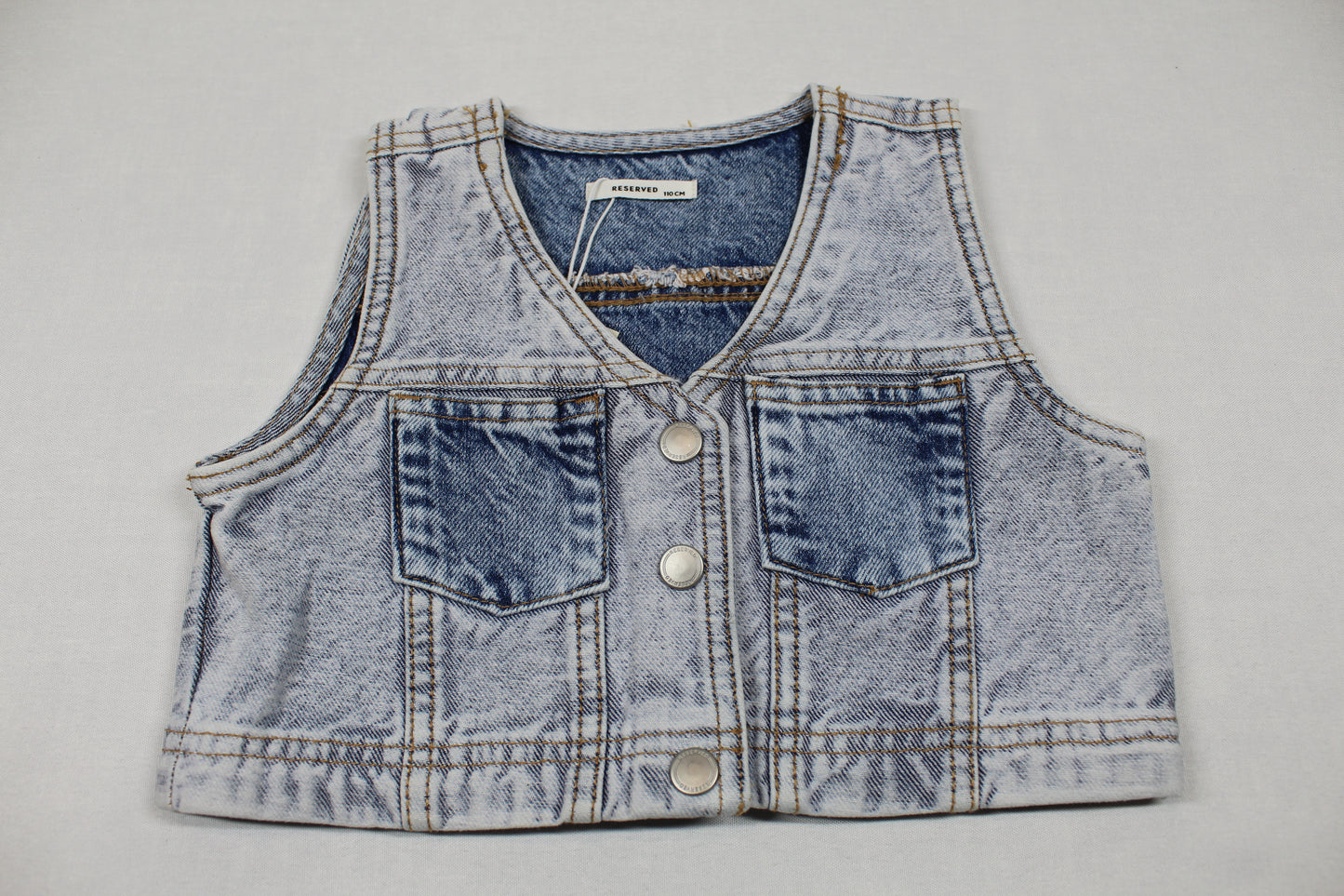 Set Jeansweste Langarmshirt Motiv Mädchen A-Ware 104/110