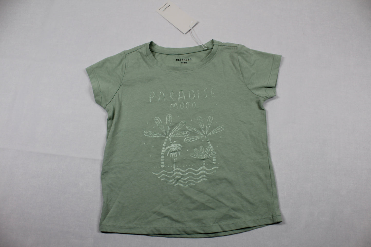 Set lila Langarmshirt grünes T-Shirt Motiv Mädchen Sommerware 110/116