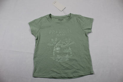 Set lila Langarmshirt grünes T-Shirt Motiv Mädchen Sommerware 110/116