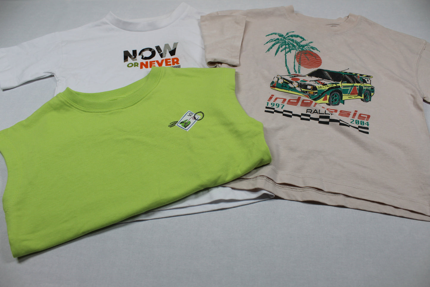 Set stylische 3 T-Shirts mit Motiv Mädchen Sommerware
