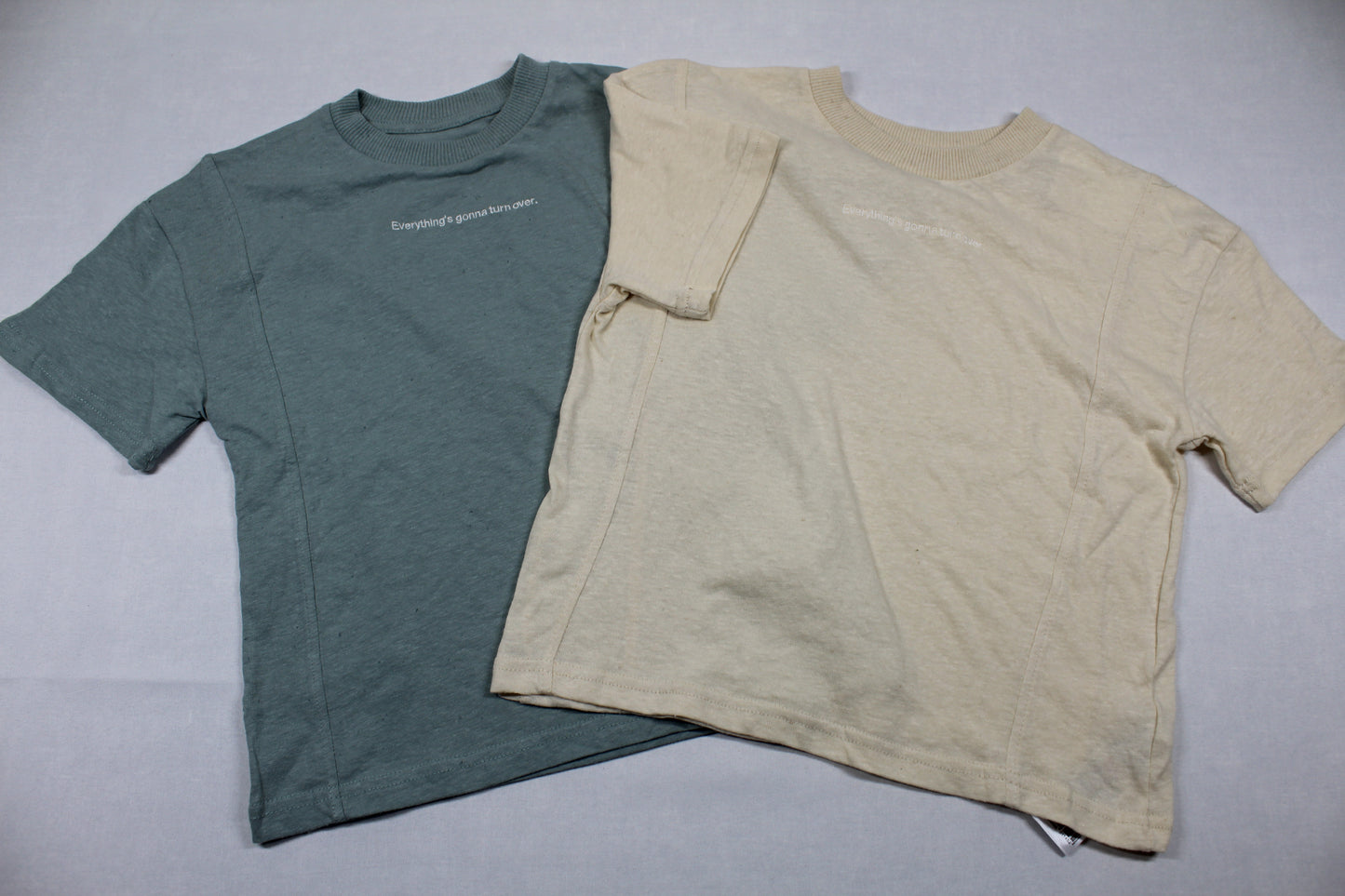 Set T-Shirt Uni beige grün Jungs Sommerware Kids 110/116