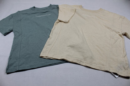 Set T-Shirt Uni beige grün Jungs Sommerware Kids 110/116