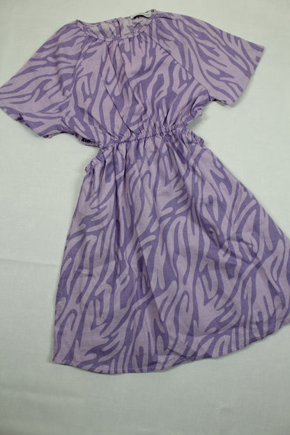 leichtes Sommerkleid lila gestreift  Mädchen 110/116
