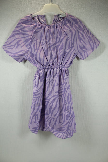 leichtes Sommerkleid lila gestreift  Mädchen 110/116