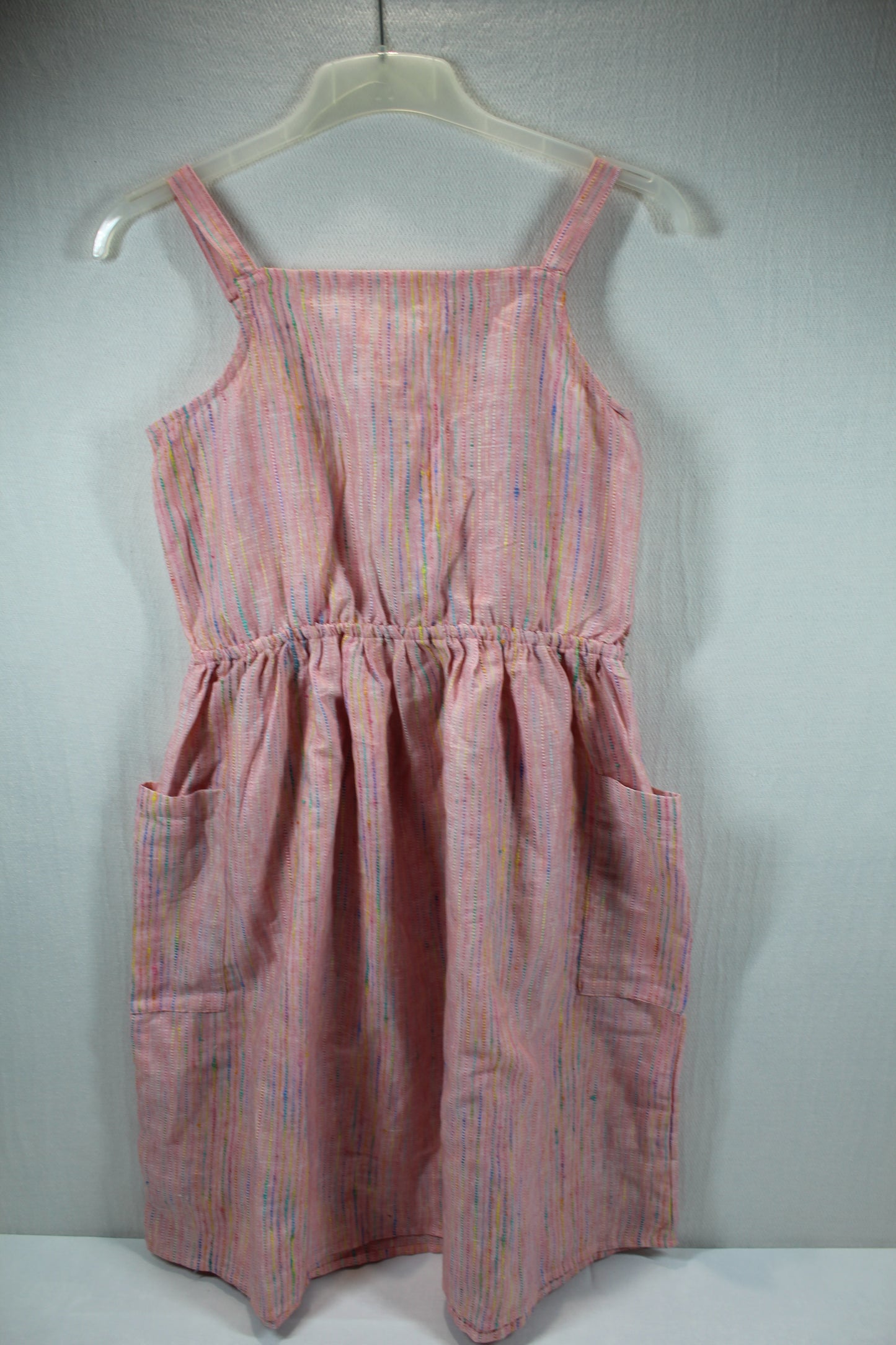 Set leichtes Sommerkleid bunt lila Oberteil ohne Arme Mädchen Sommerware A-Ware 158/164