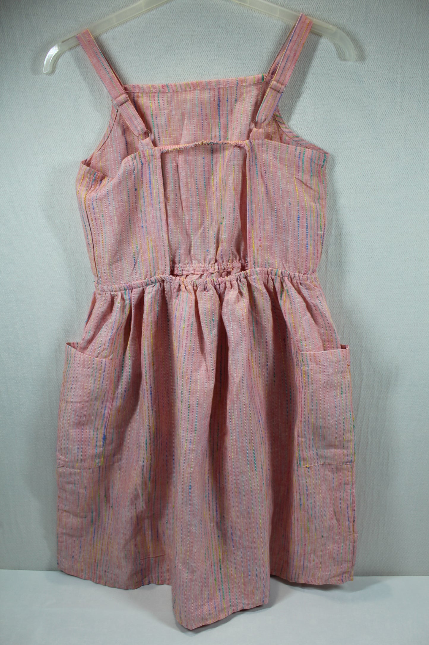 Set leichtes Sommerkleid bunt lila Oberteil ohne Arme Mädchen Sommerware A-Ware 158/164