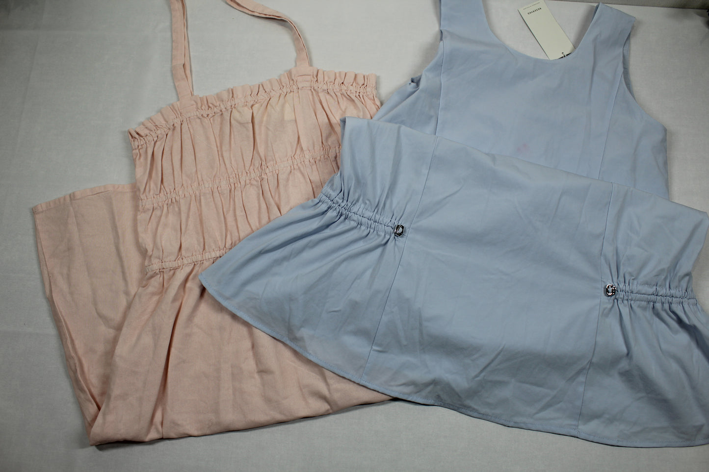 Set Sommerkleider Uni blau rosa Mädchen Sommerware A-Ware 158/164