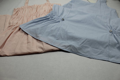 Set Sommerkleider Uni blau rosa Mädchen Sommerware A-Ware 158/164