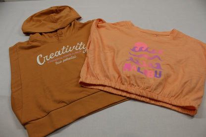 Set T-Shirt Kapuze Mädchen 122/128