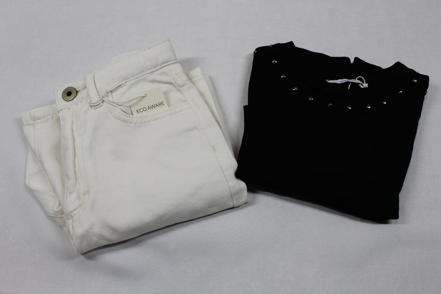 Set kurze Jeans T-Shirt Mädchen 122/128