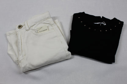 Set kurze Jeans T-Shirt Mädchen 122/128