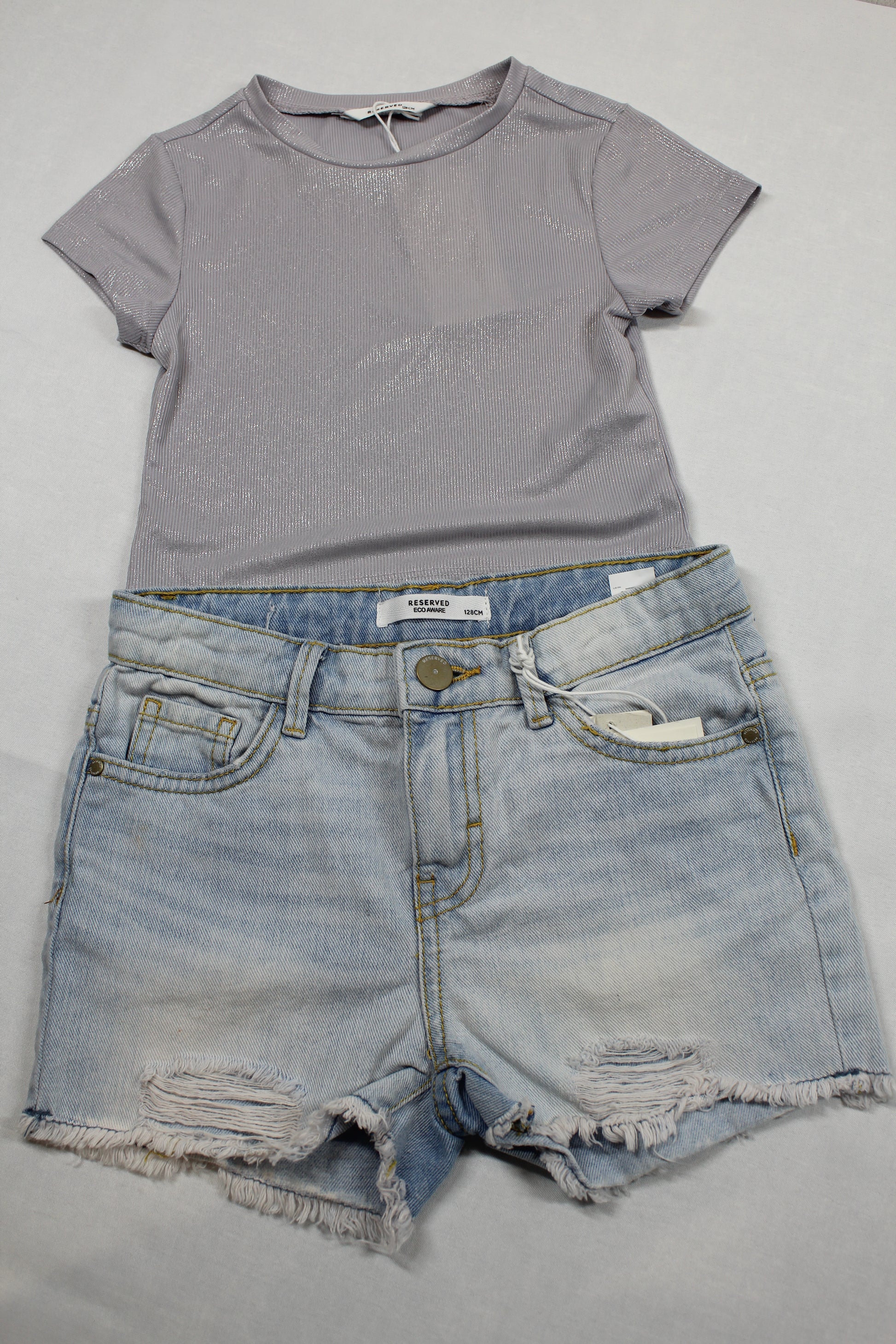 Set Bluejeans kurz T-Shirt Mädchen 122/128