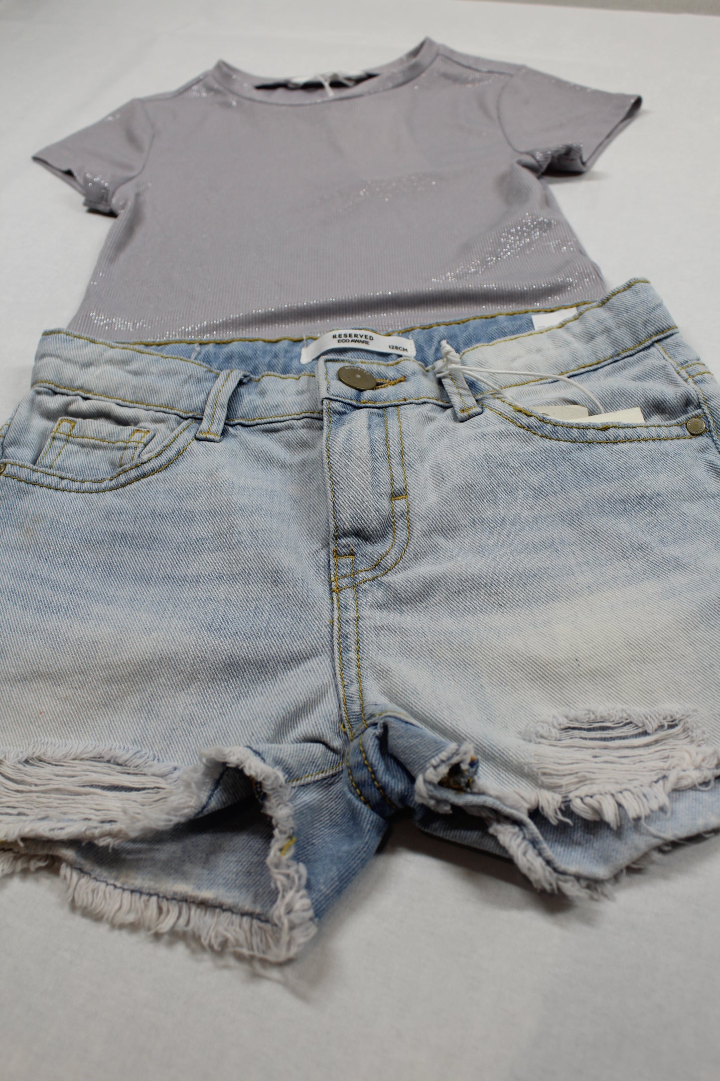 Set Bluejeans kurz T-Shirt Mädchen 122/128