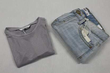 Set Bluejeans kurz T-Shirt Mädchen 122/128