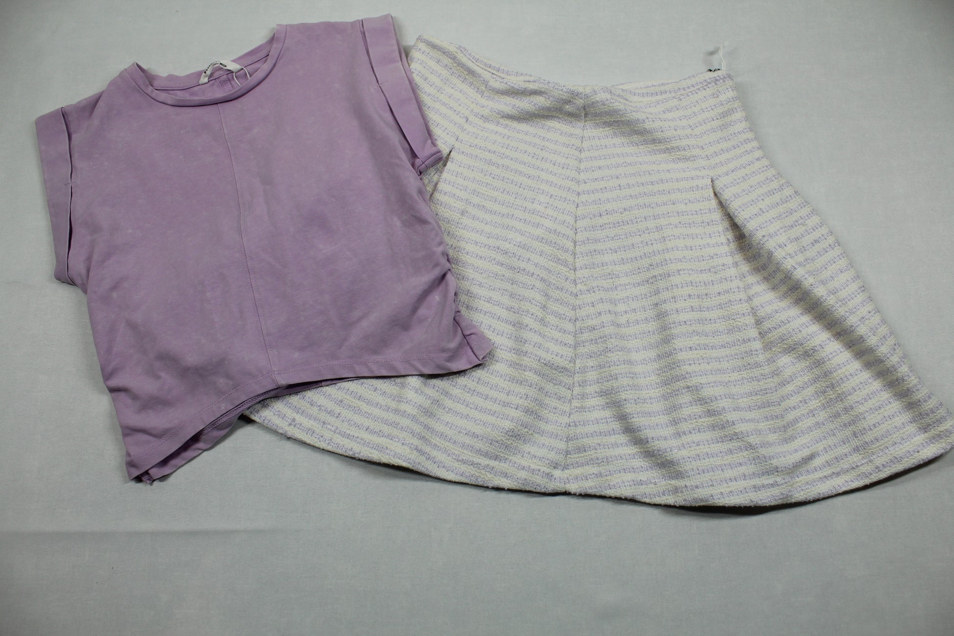 Set kurzer Rock T-Shirt Mädchen 134/140