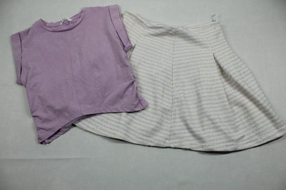 Set kurzer Rock T-Shirt Mädchen 134/140