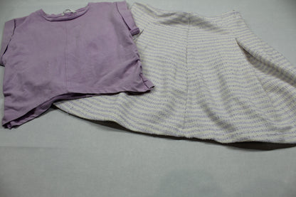Set kurzer Rock T-Shirt Mädchen 134/140