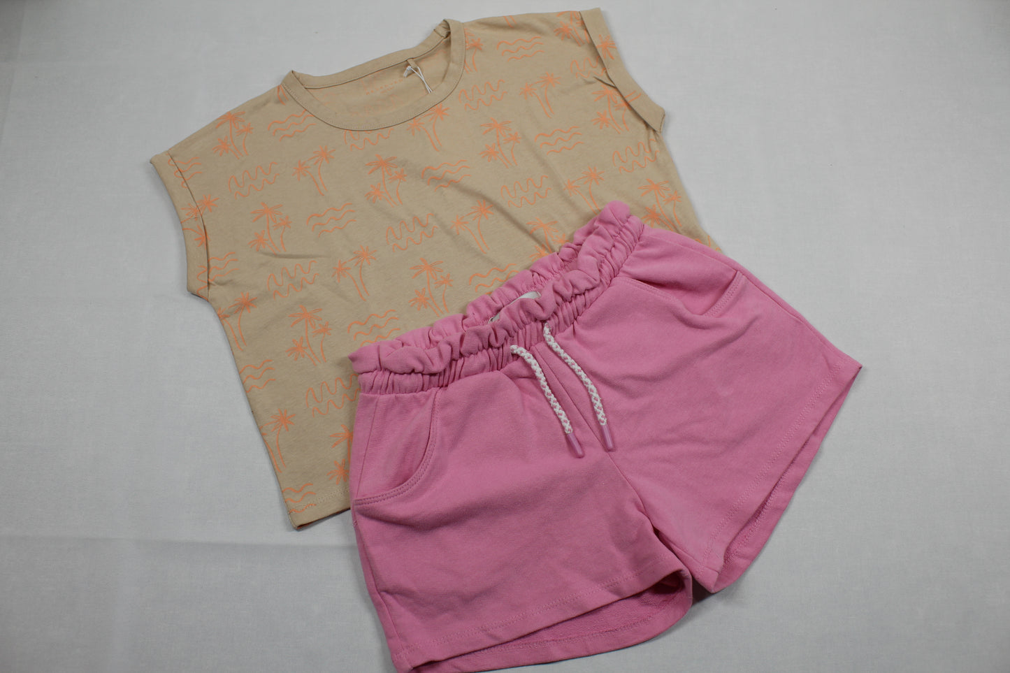Set kurze Short T-Shirt Mädchen 134/140